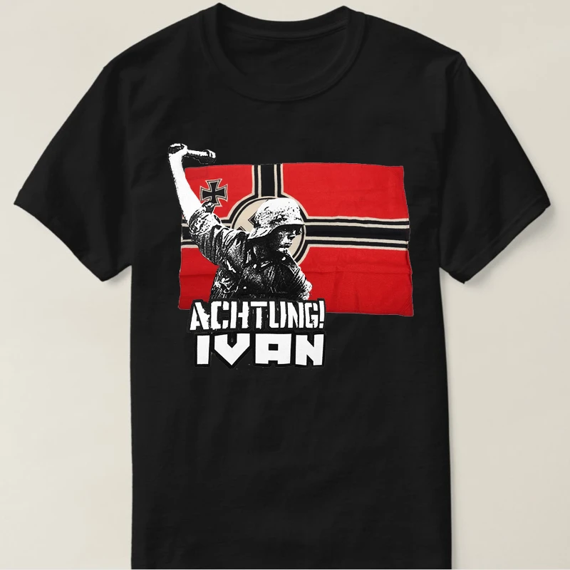 Футболка Achtung мужская с немецким флагом времен Второй мировой войны летняя