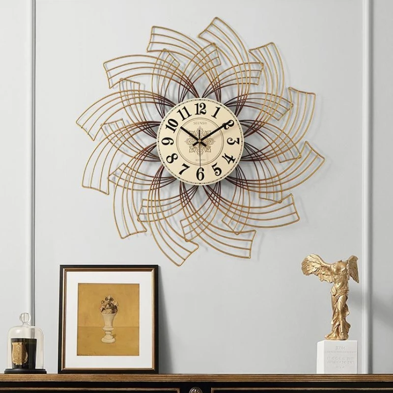 

Oversized Nordic Art Luxury Decorative Room Handicraft modern home decor Metal Wall Clock