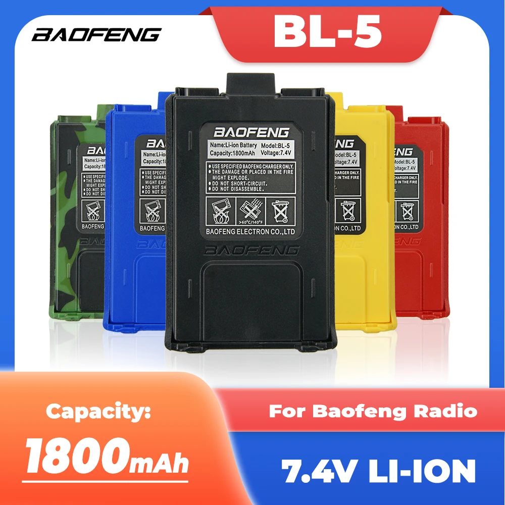 Najtaniej Oryginalna Bateria BF UV5R Walkie Talkie Bl-5 O Dużej Pojemności Li-Ion Wyborem Koloru Dla BaoFeng 5R UV-5R 5RE F8HP