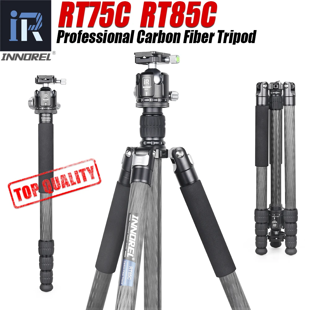 Купи INNOREL RT75C/85C Professional Carbon Fiber Tripod Monopod for Digital DSLR Camera Heavy Duty Stand Support Ballhead Fluid Head за 9,120 рублей в магазине AliExpress