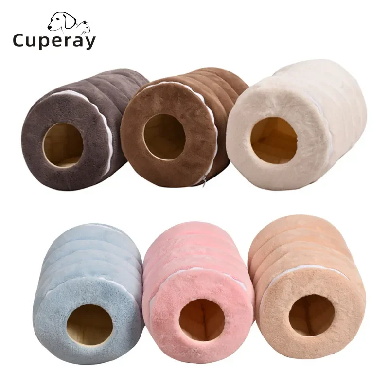 

Pet Nest Cocoon Shape Closed Cat Nest Small Dog Bed Plush Soft Puppy Cats Cave Winter Warm Sleeping Bed Removable Cover Supplies