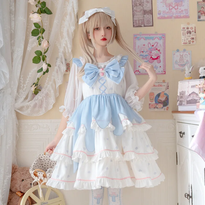

Персиковый мусс ~ милое Многоярусное платье Lolita JSK от Yomi