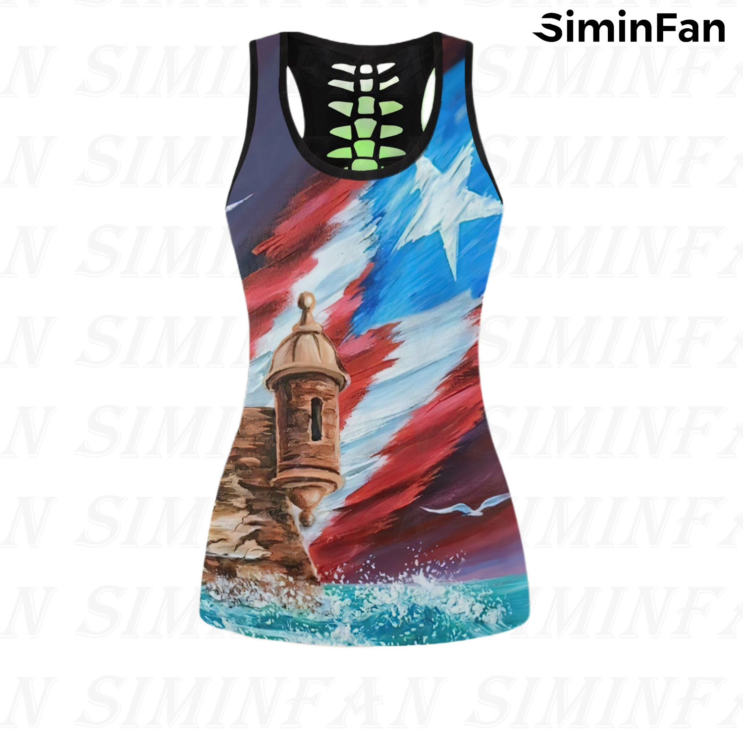 Женские майки и брюки с 3D-принтом Пуэрто-Рико для девочек комбинированный костюм