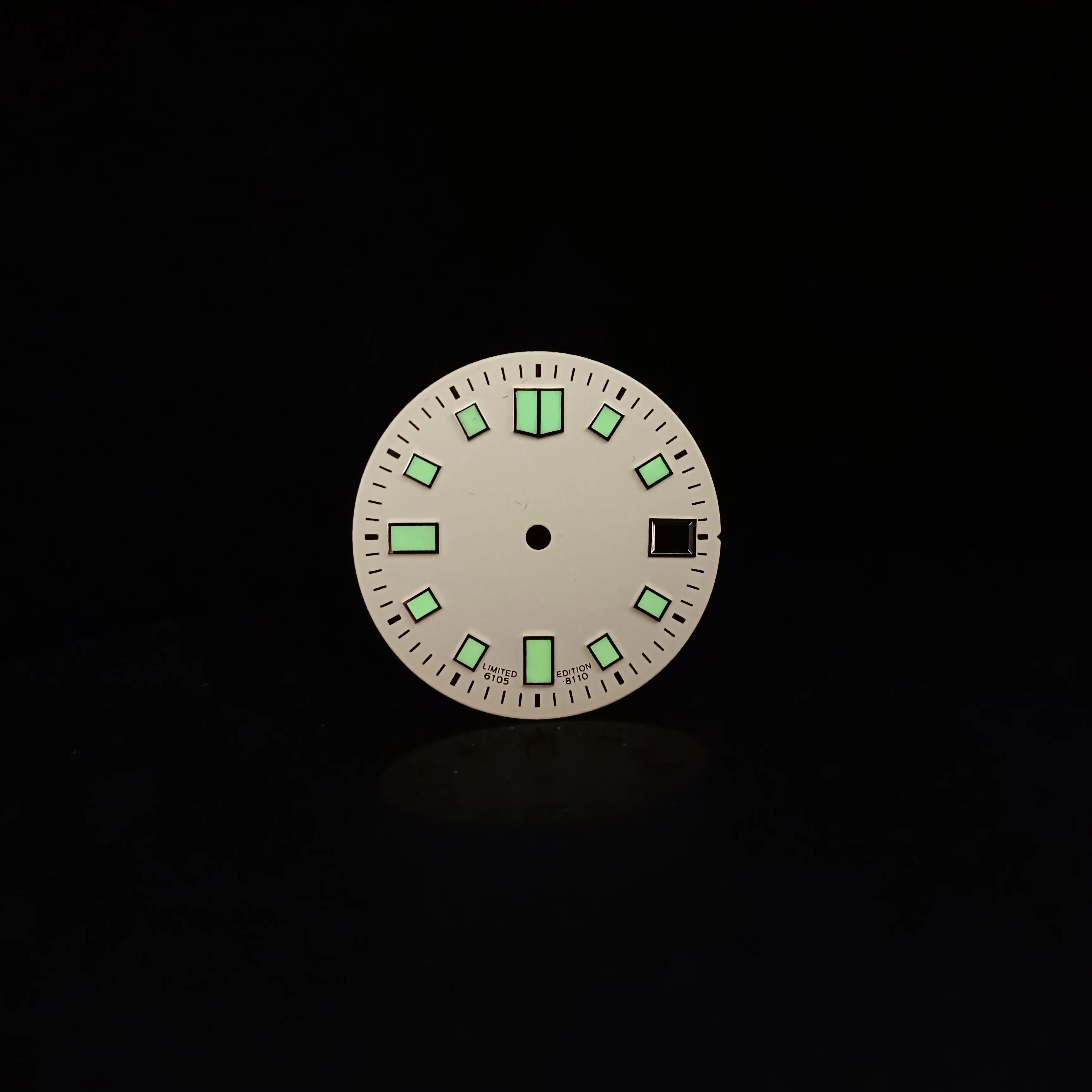 Mod White 28.5mm C3 luminous SKX6105 Tuna 007 Turtle Watch Dial Fit For NH35/36 7s26 4r35 Automatic Movement