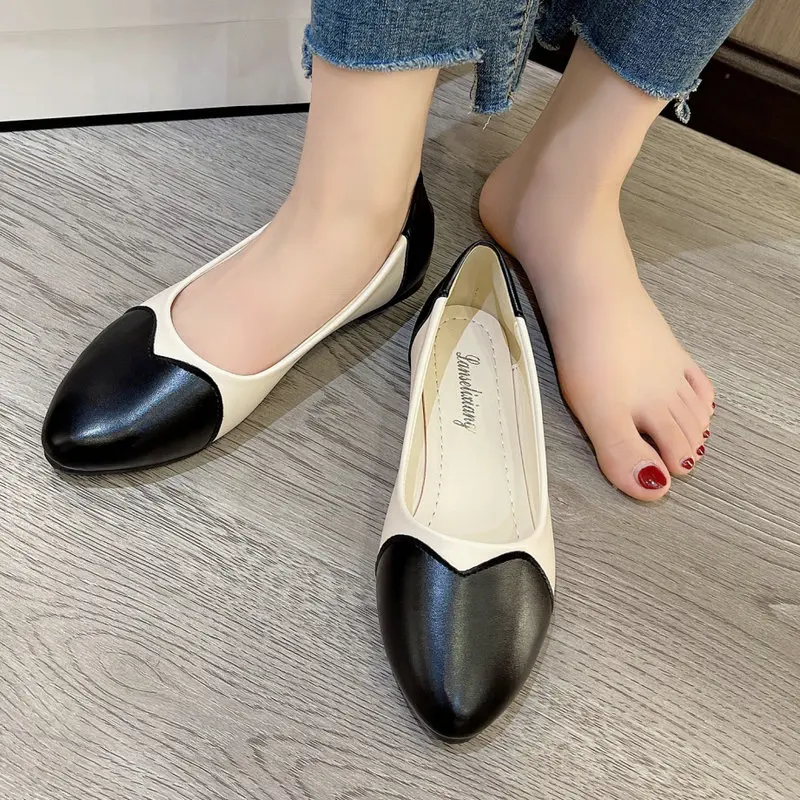 2023 New Fashion Classic Soft Flat Shoes for Women Pointed Toed Shallow Single Shoe Women Mixed Colors Flats Female Zapatos Para