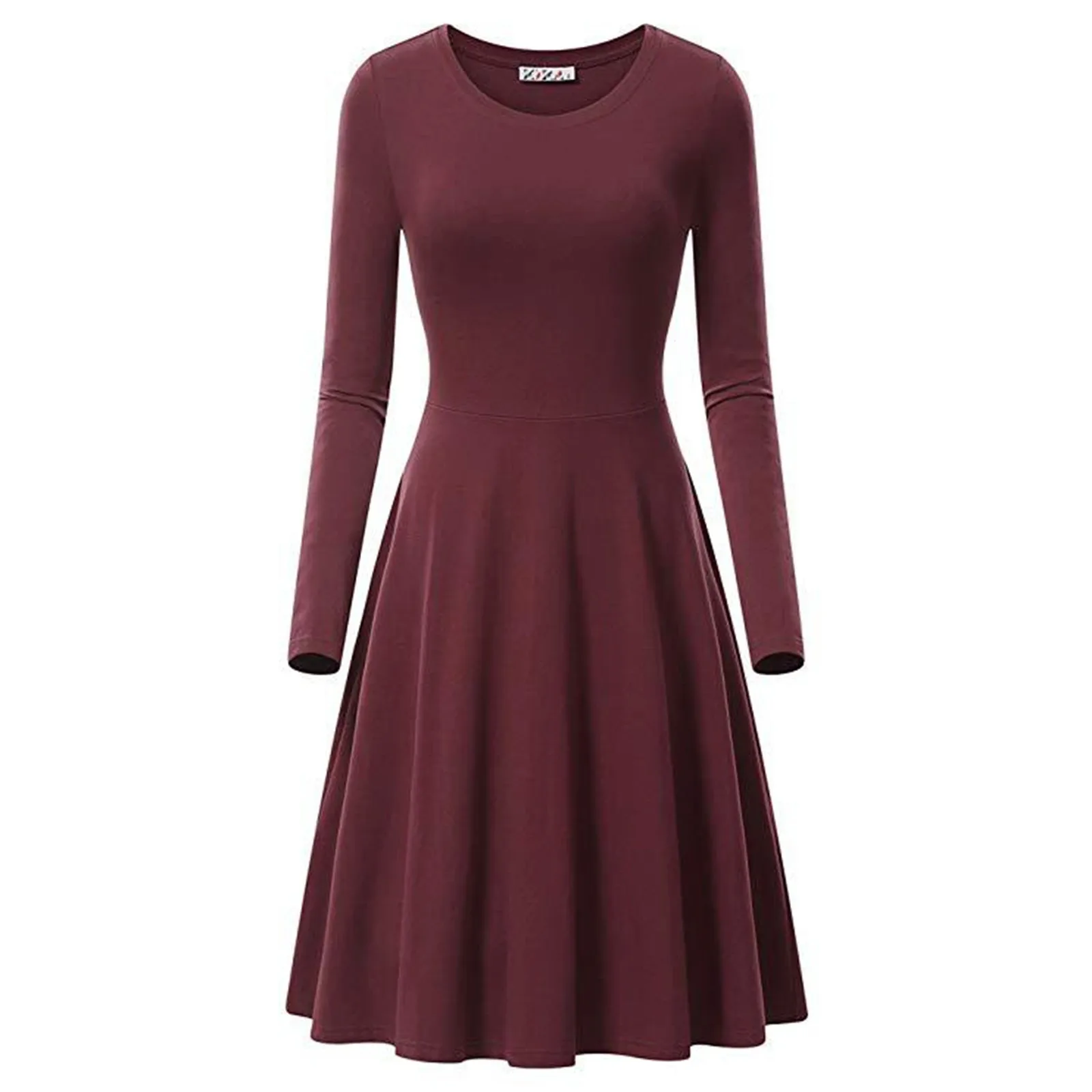 

Женские платья из полиэстера с круглым вырезом