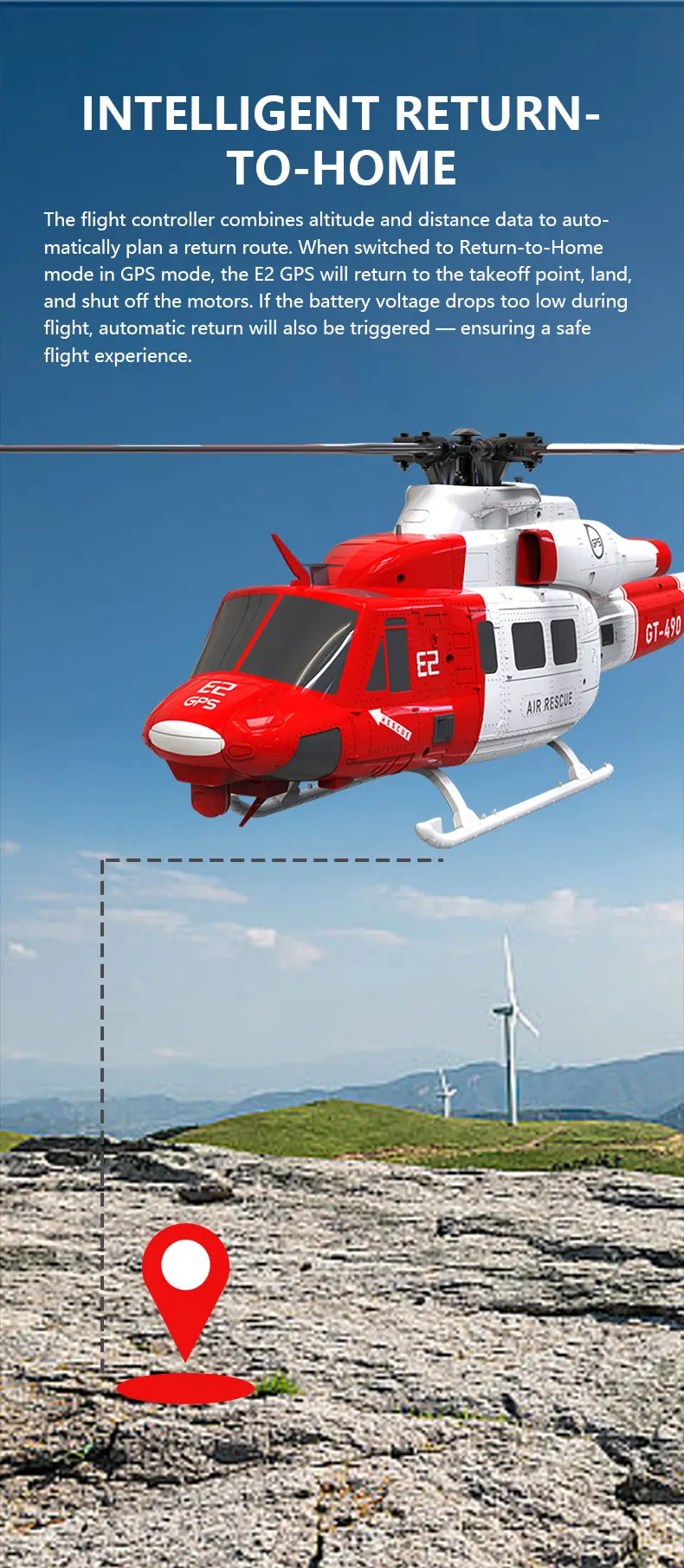 Фото Новый Goosky E2 Gps 1/35 Радиоуправляемый вертолет с двойным бесщеточным двигателем Tof Система управления полетом Bnf/Rtf Вертолет с дистанционным управлением Игрушка в подарок №4