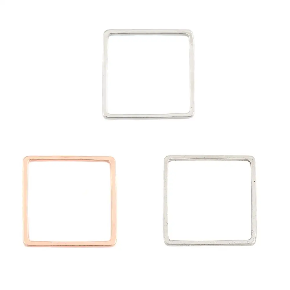 DoreenBeads Модные цинковый сплав разъемы квадратный Геометрический стиль розовое