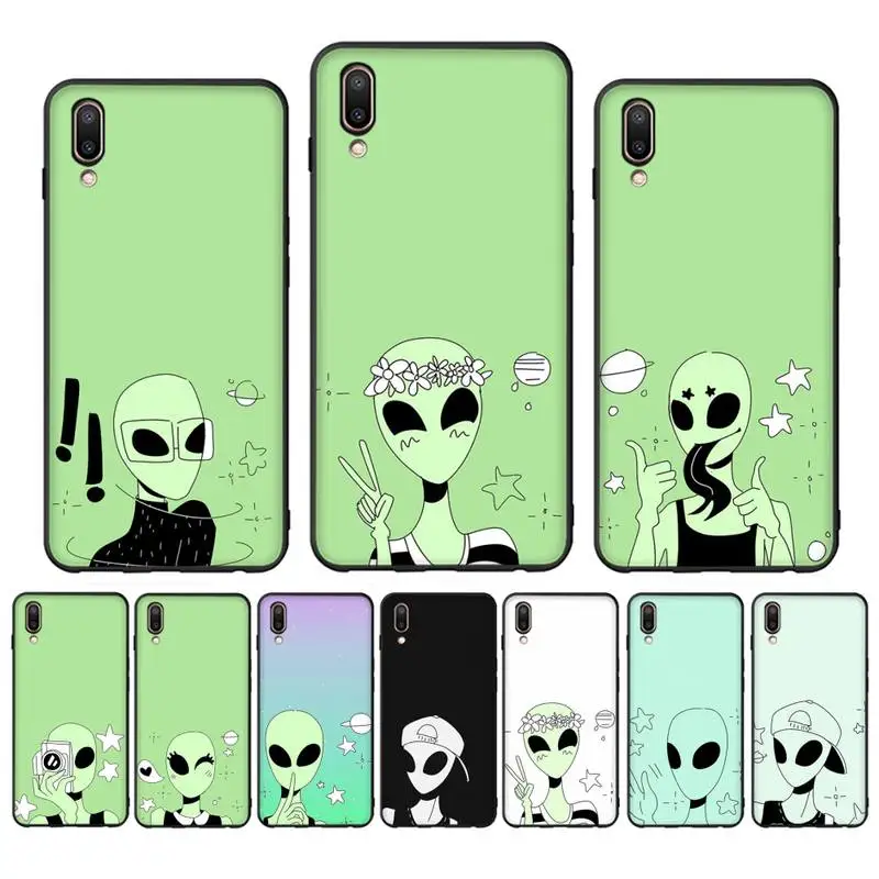 

Alien Space Phone Case for Vivo Y91C Y11 17 19 17 67 81 Oppo A9 2020 Realme c3