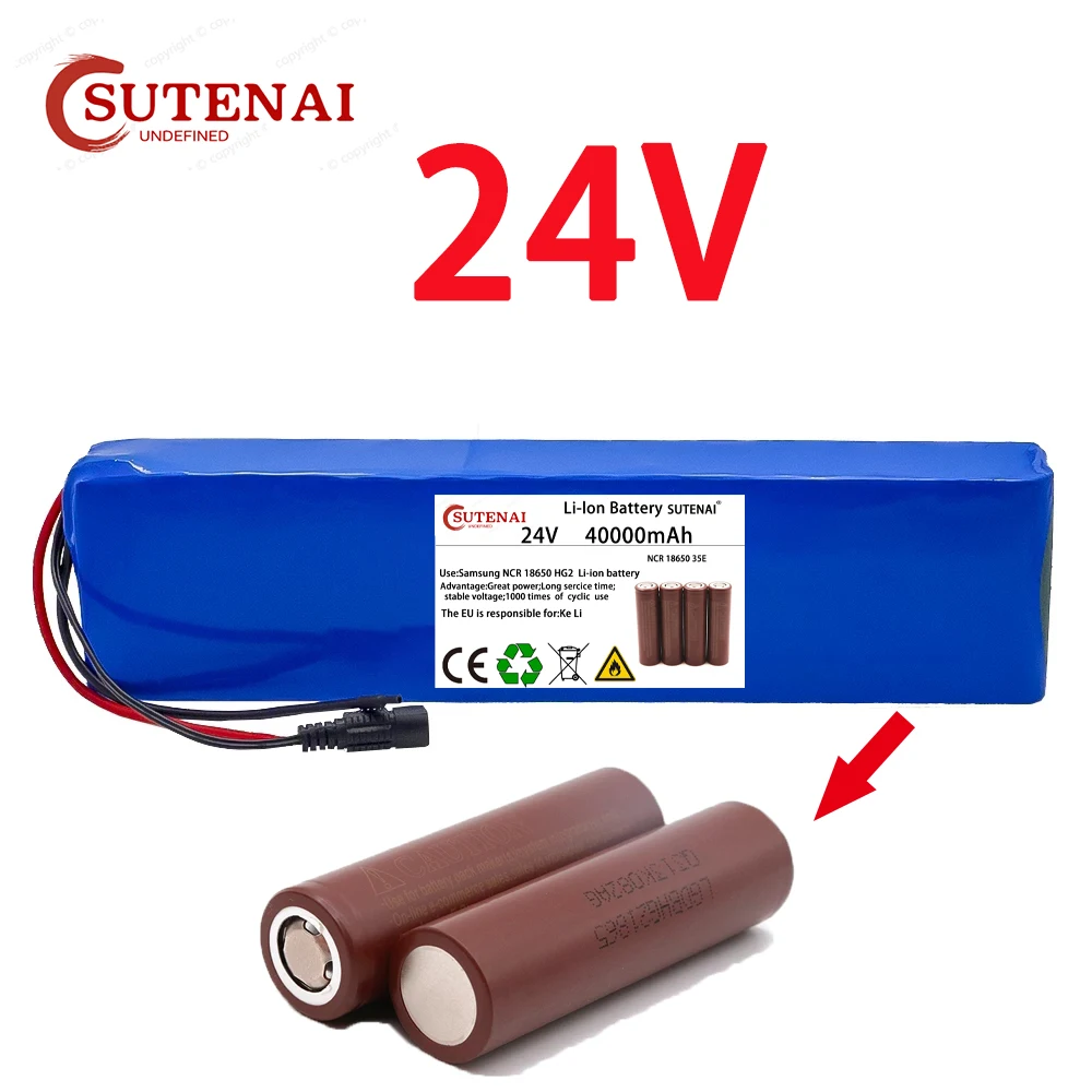 

New 7S4P 24v 10Ah Liion Battery Pack 29.4v 10Ah Electric Bicycle Motor Ebike Scooter 18650 Lithium Batteries With BMS+ Charger