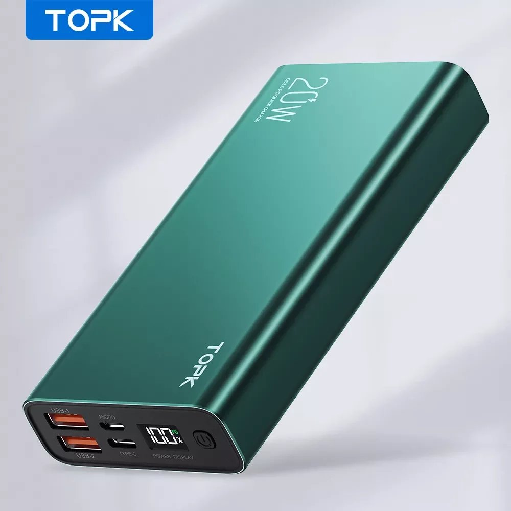 

2023New TOPK I2006P PD 20W Power Bank 20000mAh Portable Charging Poverbank Mobile Phone External Battery Charger Powerbank 20000