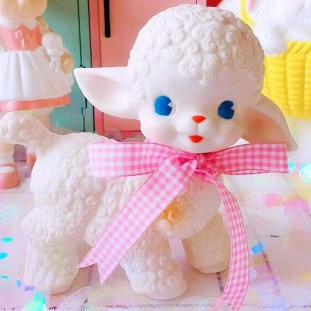 

Sweetheart Voice Sheep Doll Creative Girl Heart PVC Plastic Lamb Toy Hairy-look Vivid Home Ornaments Office Desk