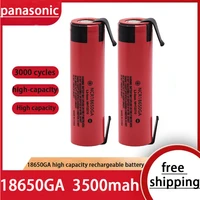 panasonic genuine 18650ga 20a discharge 3 7v 3500mah battery toy flashlight rechargeable battery flat lithium battery nickel