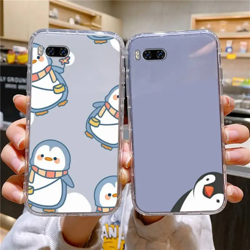 

Cute Lovely Penguin Phone Case For Huawei Mate P10 P20 P30 P40 P50 Smart Z Honor 50 60 70 Pro Lite Transparent Case