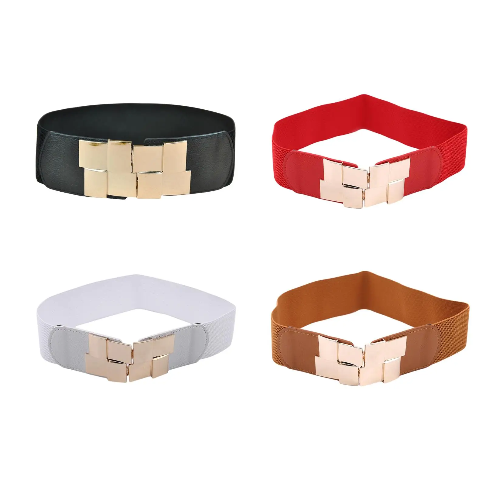 

Wide Waist Skinny Belt Decorative Plus Size Exquisite Elastic Fashion PU Stretchy Cinch Belt for Dress Girls Ladies Coats Shirts