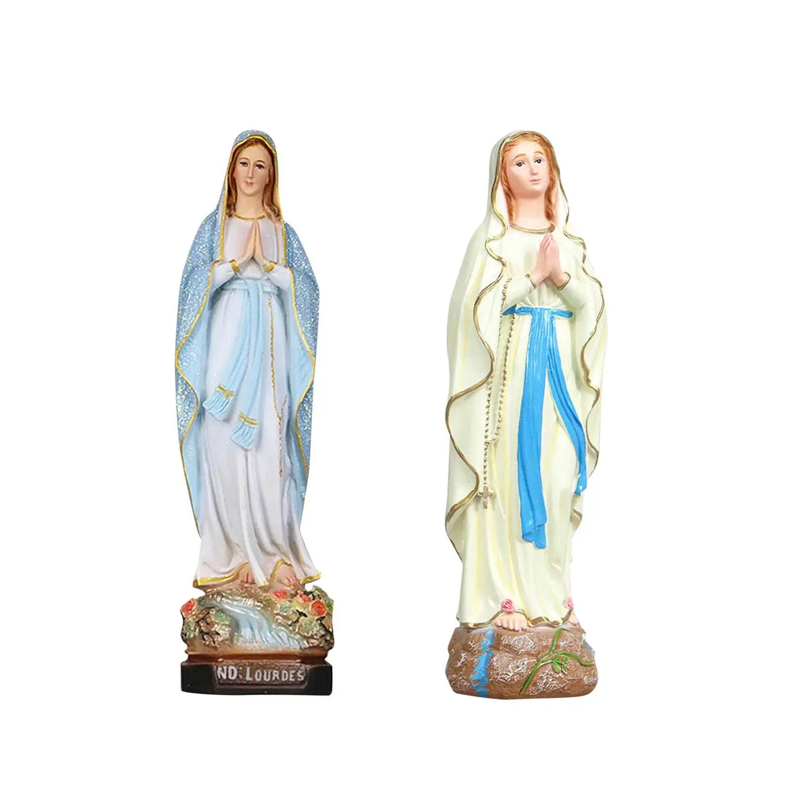 

Mother Mary Figurine on Base Statues Décor for Desk Tabletop Living Room