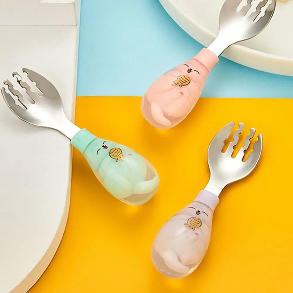 

1 Set Baby Fork Good Mirror Polishing Infant Fork Spoon Baby Gadgets Tableware Set for Home Baby Tableware Toddler Spoon