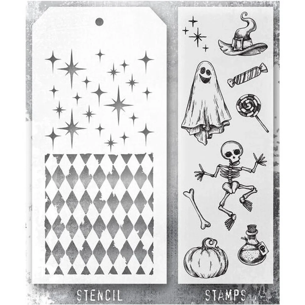 Новинка 2022 прозрачные штампы и трафареты в стиле ретро с призрачным узором на