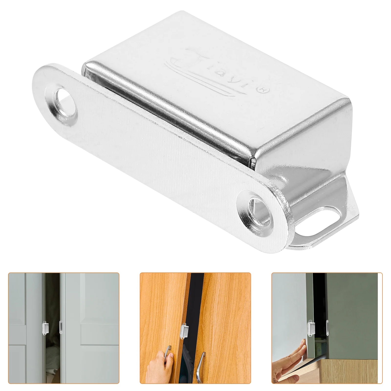 

4 Pcs Cupboard Cabinet Magnetic Catch Door Kitchen Magnets for Closure Strong Stainless Steel
