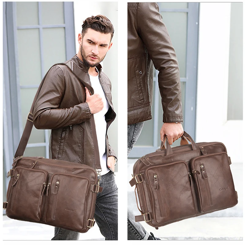 Cobbler Men's Bag Genuine Leather Men Briefcase for Laptop 14 Messenger Men's Leather Bag Business Portfolio for Document