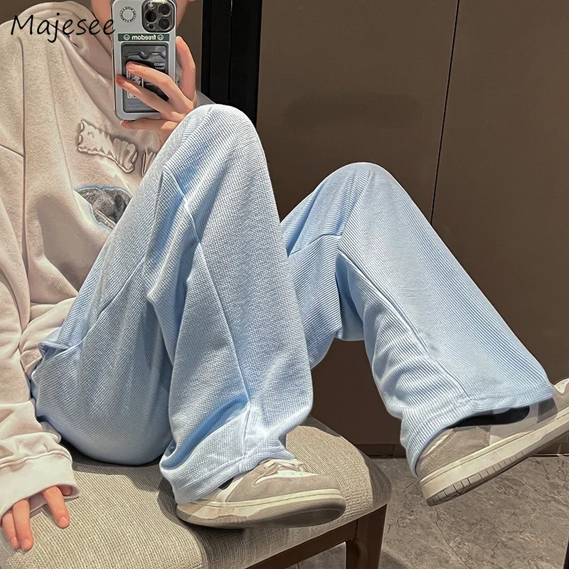 

Casual Pants Men American Retro Solid Loose Oversize High Street Fashion Wide Leg Trousers All-match Pocket Simple Daily Classic