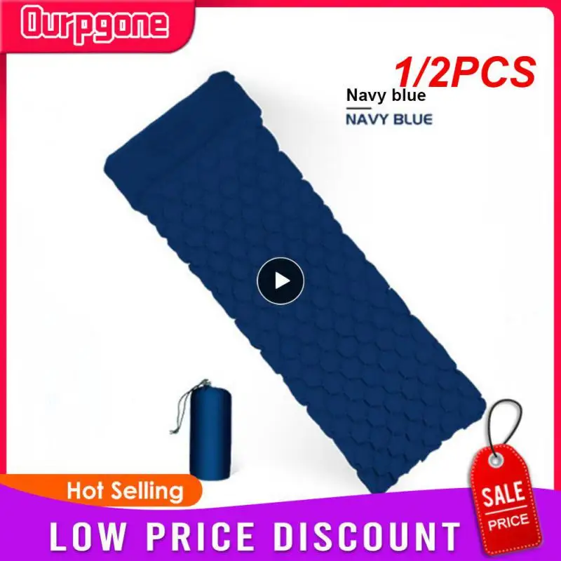 

1/2PCS Outdoor Camping Inflatable Mattress Sleeping Pad With Pillows Ultralight Air Mat Built In Inflator Pump Hiking
