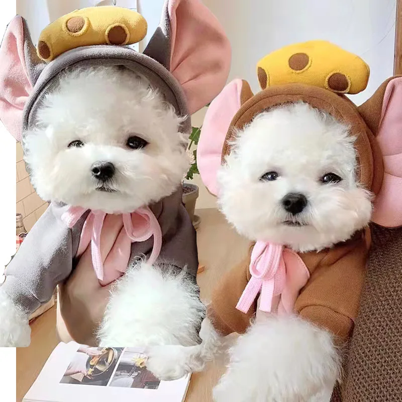 

Hooded Drawstring Fruit Dog Cat Small and Medium-sized Dog Fall Winter Sweater Polar Fleece Clothing Supplies Pet Teddy