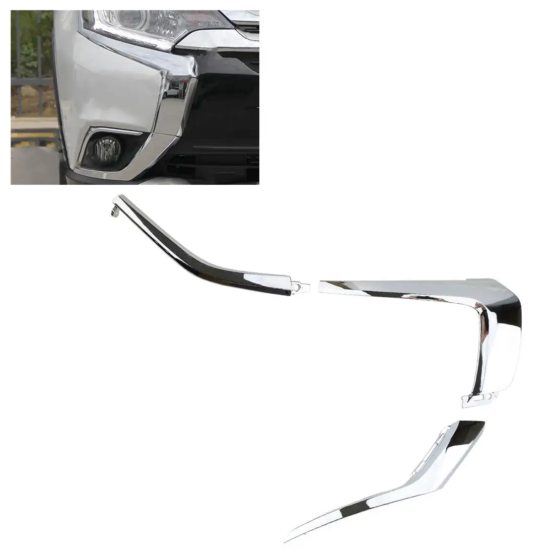 

6407A142 6407A146 6407A144 Комплект накладок на передний правый хромированный бампер, подходит для Mitsubishi Outlander 2019 2018 2017 2016