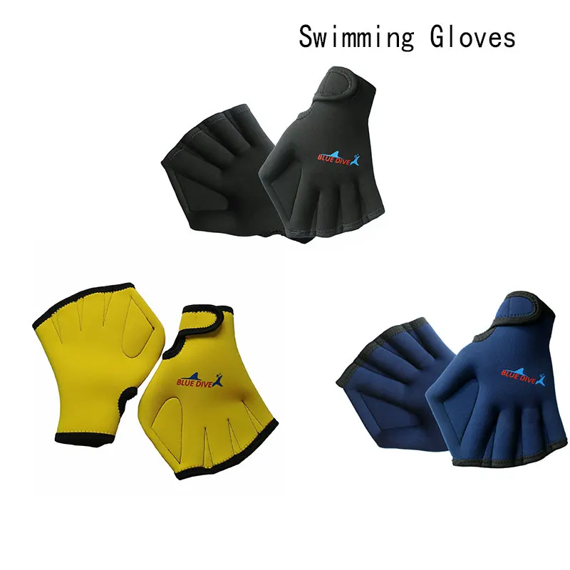 

1Pair Aquatic Swimming Webbed Gloves Gloves Paddles Fit Traning Water Resistance Webbed Paddles for Swimming Diving New Gift