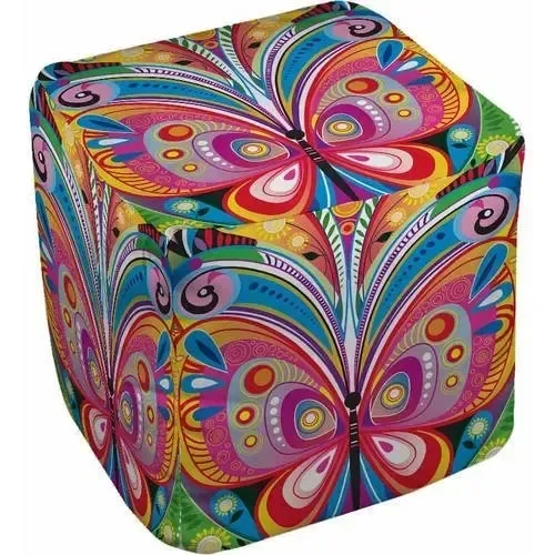 

Pattern Butterfly Pouf, 18" x 18" x 18"