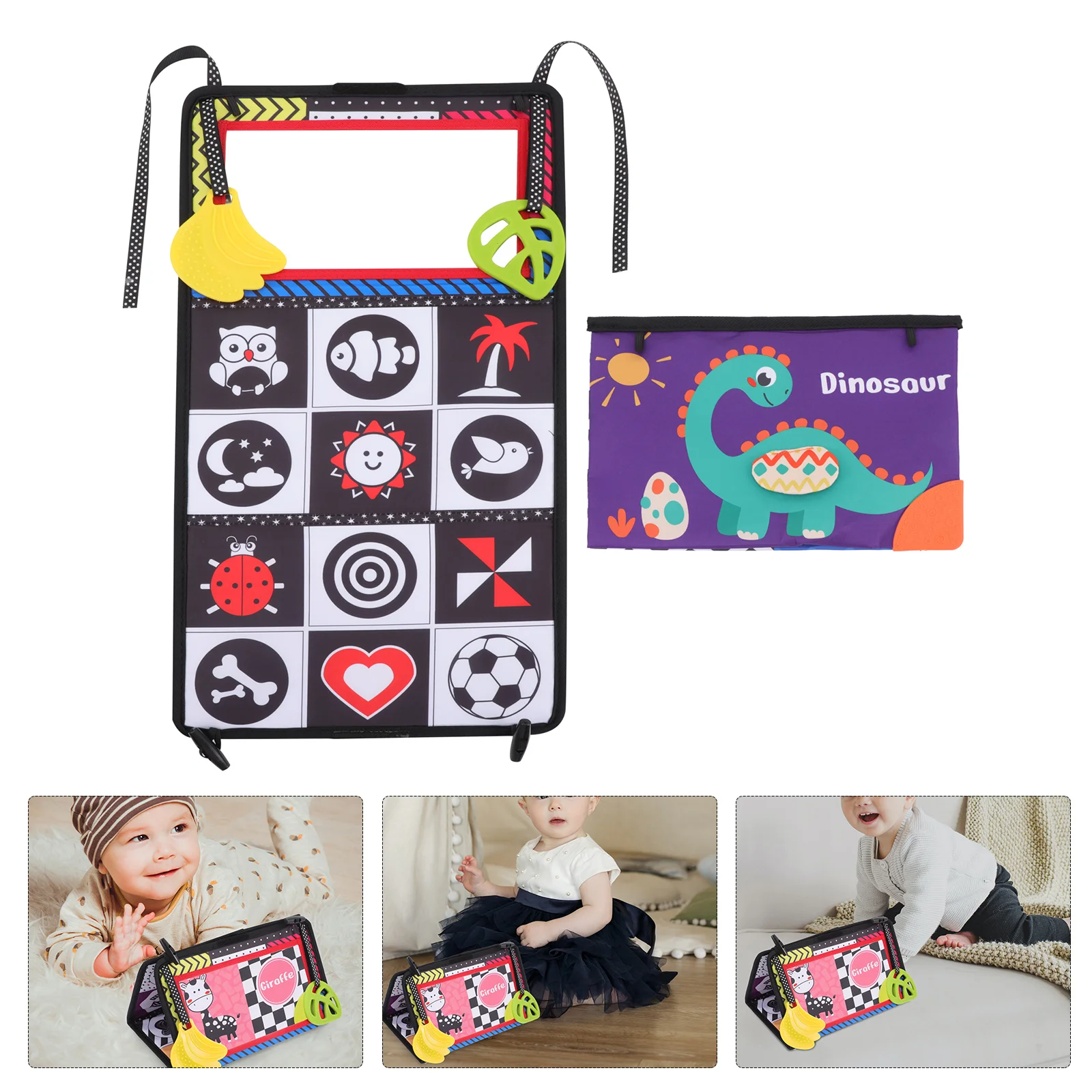 

1 Set Baby First Book Crinkle Baby Mirror Book Toddler Cloth Book Animal Book