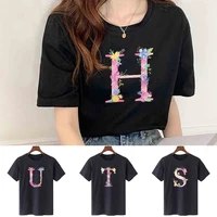 t shirt tops women summer new short sleeve tshirts casual breathable round neck clothing pink letter print all match shirt tees
