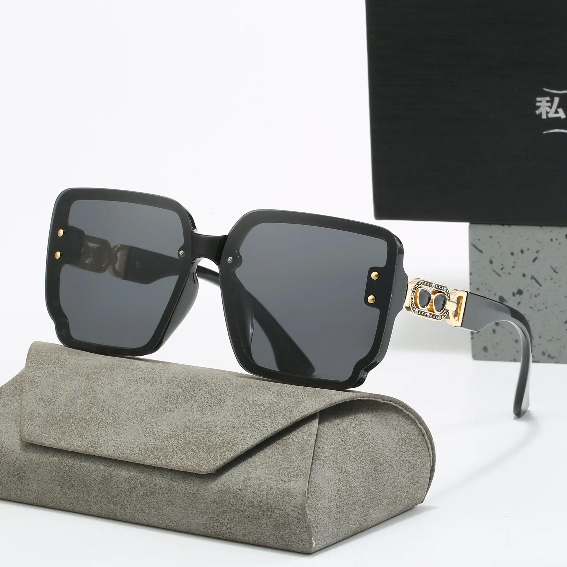 Стильные большие квадратные модные поляризационные солнцезащитные очки для