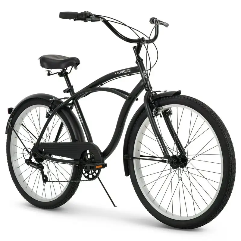 

26-inch 7-speed Cruiser Bike for Men, Black