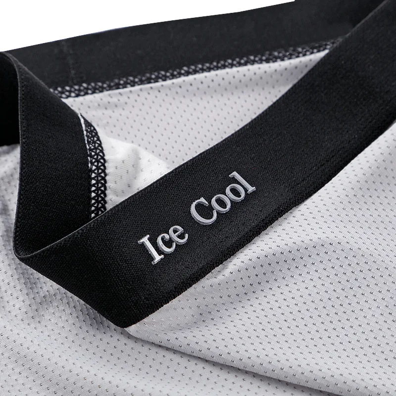 FK Mesh Hole 4PCS Mens Boxers Summer Ice Silk Underwear BoxerShorts Sexy Underpants Man Panties Light Soft Breathable 2023 New