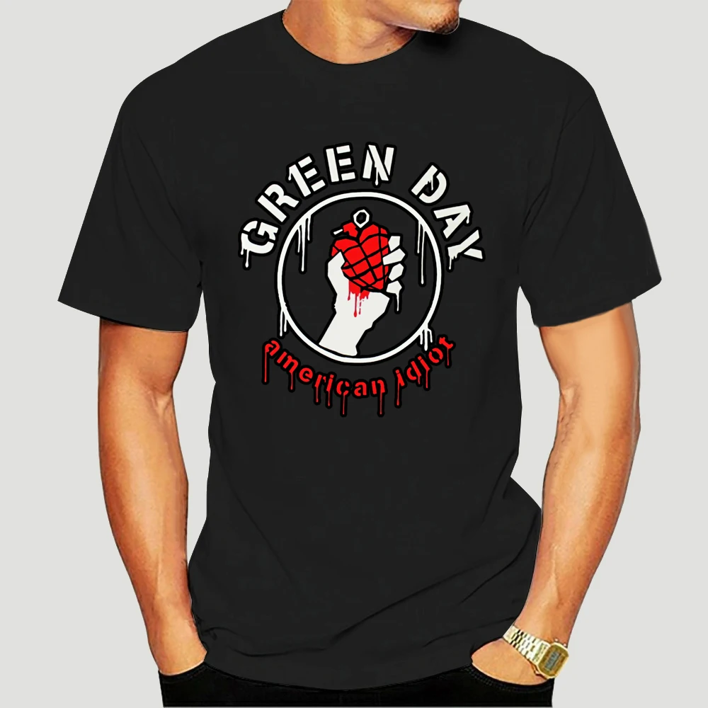 

Green Day American Idiot Dripping Logo Black T Shirt New Band Merch Adults Casual Tee Shirt 6645X