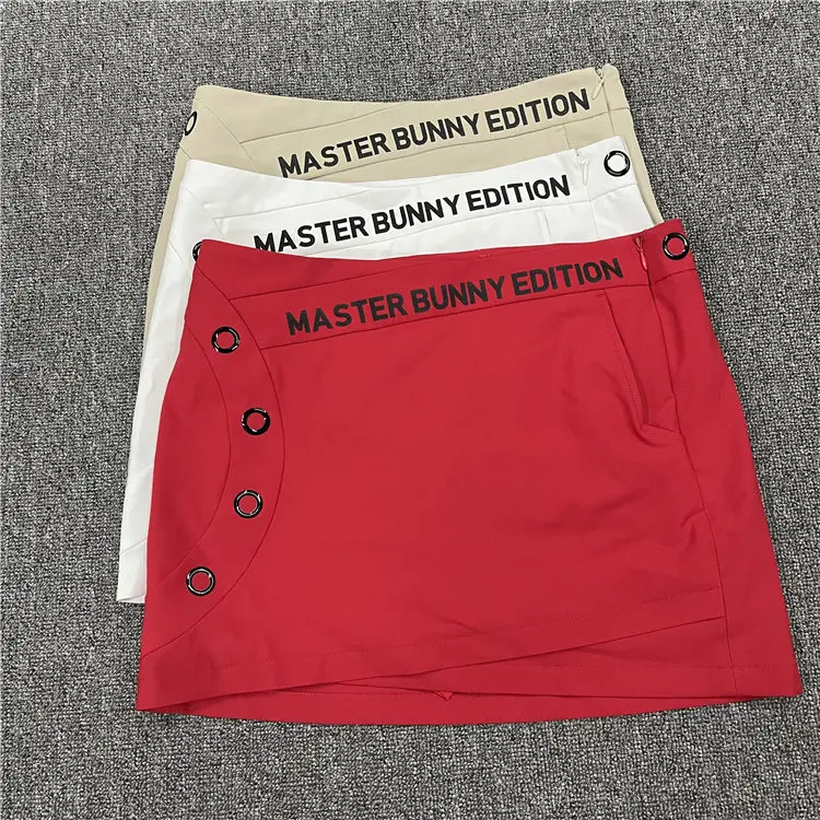 

South Korea's Original Single Tail Goods Clearance Women's Golf Skirt White Red Polyester Quick-drying Fabric Summer Style