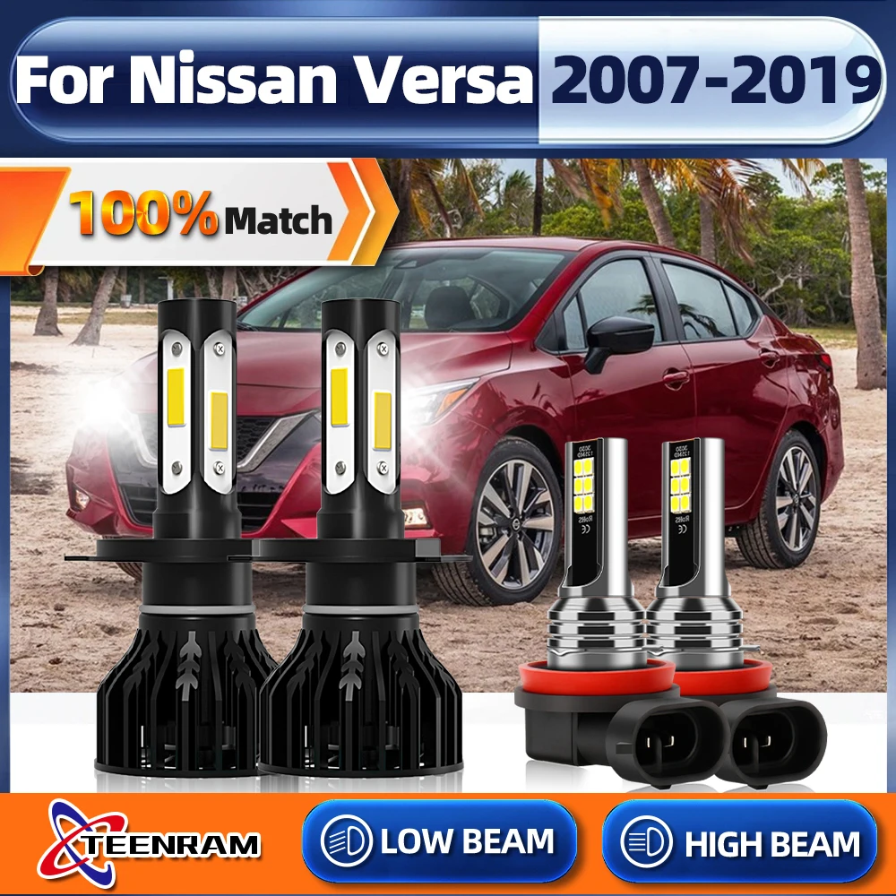 

H4 Led Headlight Bulbs H11 Led Fog Lights Turbo Auto Lamps 40000LM 240W For NISSAN Versa 2007-2013 2014 2015 2016 2017 2018 2019