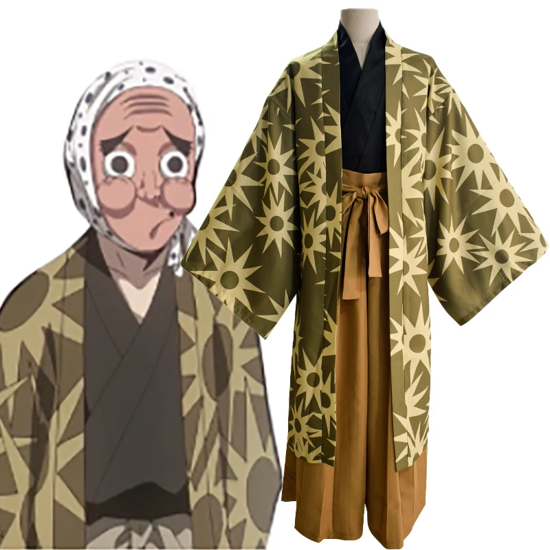

Anime Demon Slaye Cosplay Haganetsuka Hotaru Costume Men Women Kimono Uniform Outfits Resin Mask For Halloween Carnival Party
