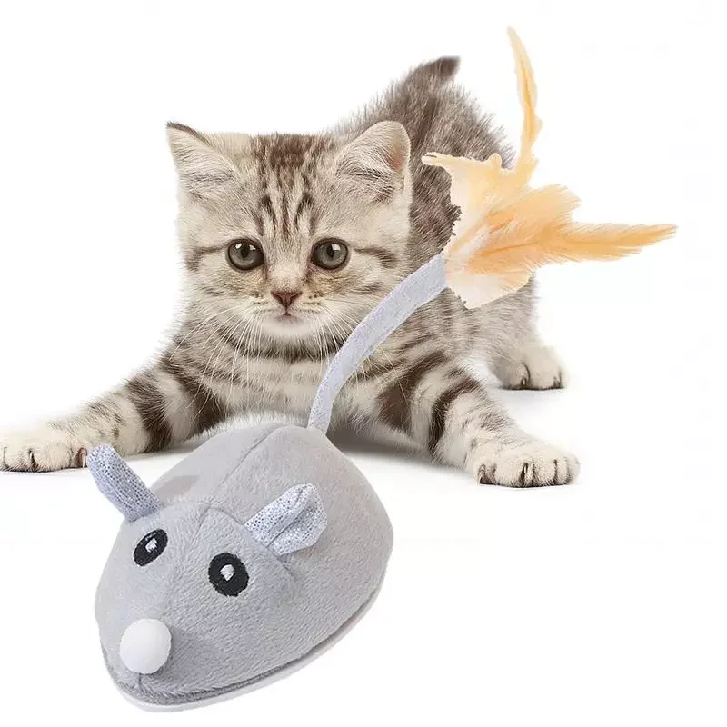 

Automatic Toy Mouse Moving Toy With Furry Tail Mimics Motion Of Real Prey Movable Rechargeable Exercise