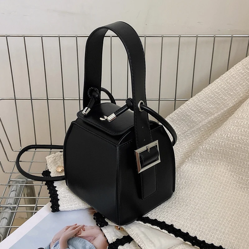 

Solid Color Box Shape Small Crossbody Bag PU Leather Women's Handbags Party Clutch2022 New Fashion Female Travel Shoulder Bags