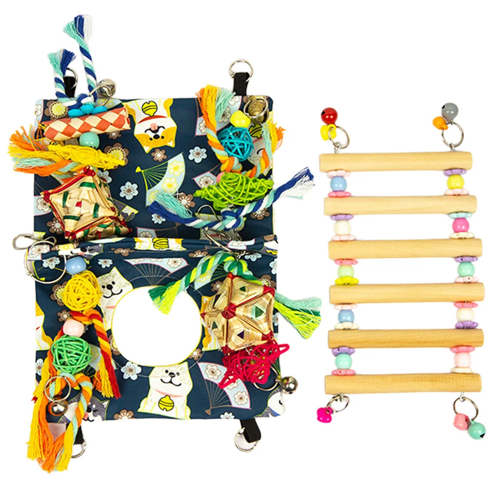 

Parrot Swing Ladder Toy Bird Cage Parrot Perch Stand Bird Swing Plaything Parrot Cage Pendant