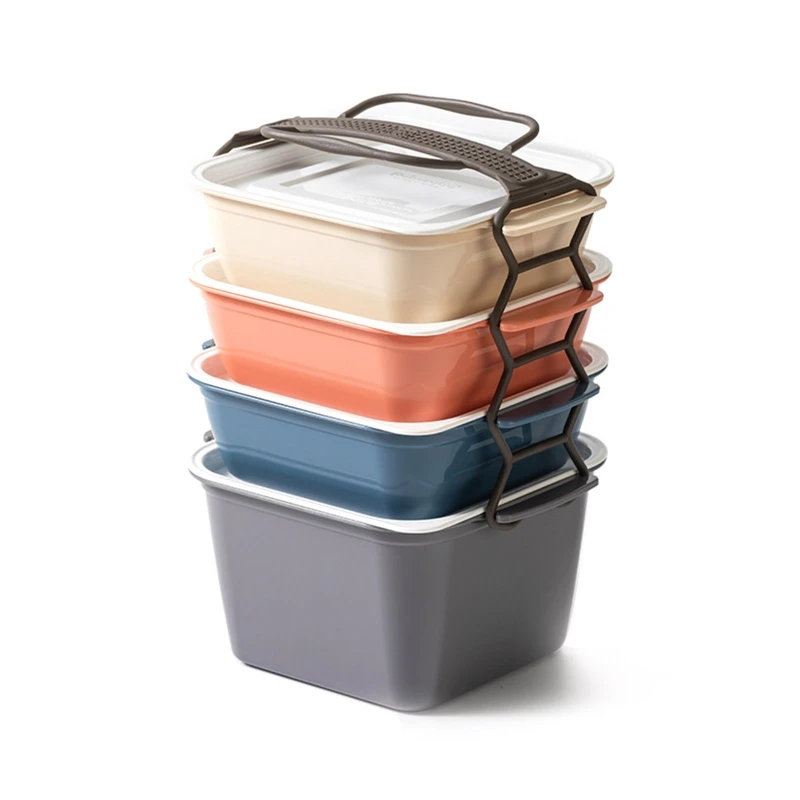 

4 Layer Microwave Lunch Box Portable Multiple Grids Bento Box Easy to Use Gift
