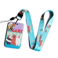 yq907 three animals brother cartoon lanyard mobile phone rope cord id card badge holder neck strap hanging rope lariat keychain
