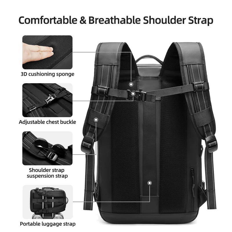 Мужской компрессионный дорожный вакуумный рюкзак одним щелчком мыши 17-дюймовый