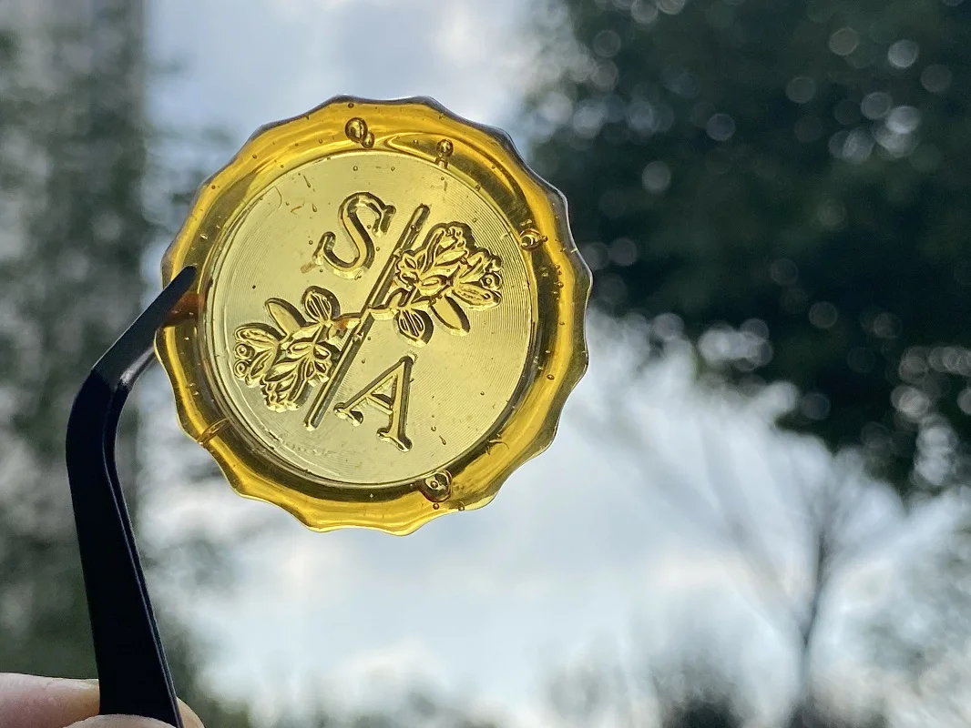 

Наклейки восковые Самоклеящиеся с 2 буквами, прозрачные золотистые восковые наклейки, свадебное украшение