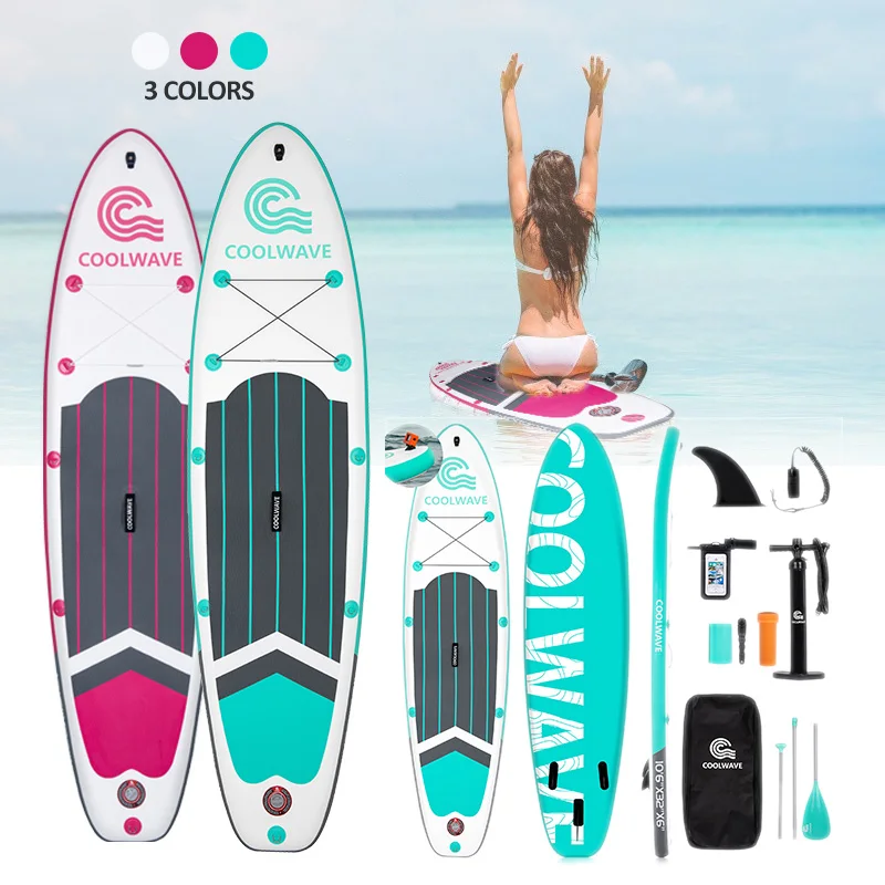

COOLWAVE 350 LBS Inflatable Paddle Board SUP Surfing Yoga Fishing Accessories