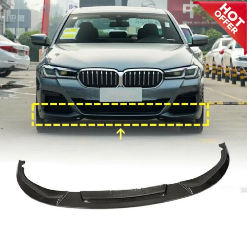 

For BMW 5 Series G30 M-Sport M550i Sedan Carbon Fiber Front Bumper Lip Spoiler