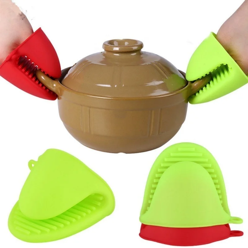 1Pc Kitchen Silicone Heat Resistant Gloves Clips Insulation Non Stick Anti-slip Pot Bowel Holder Clip Cooking Baking Oven Mitts