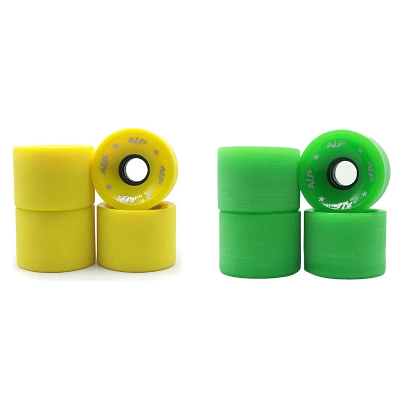

8 Pcs 80A Frosted Big Wheel Slide Pulley Pouring Wheel Long Board Wheels 70X51mm, 4 Pcs Yellow & 4 Pcs Green